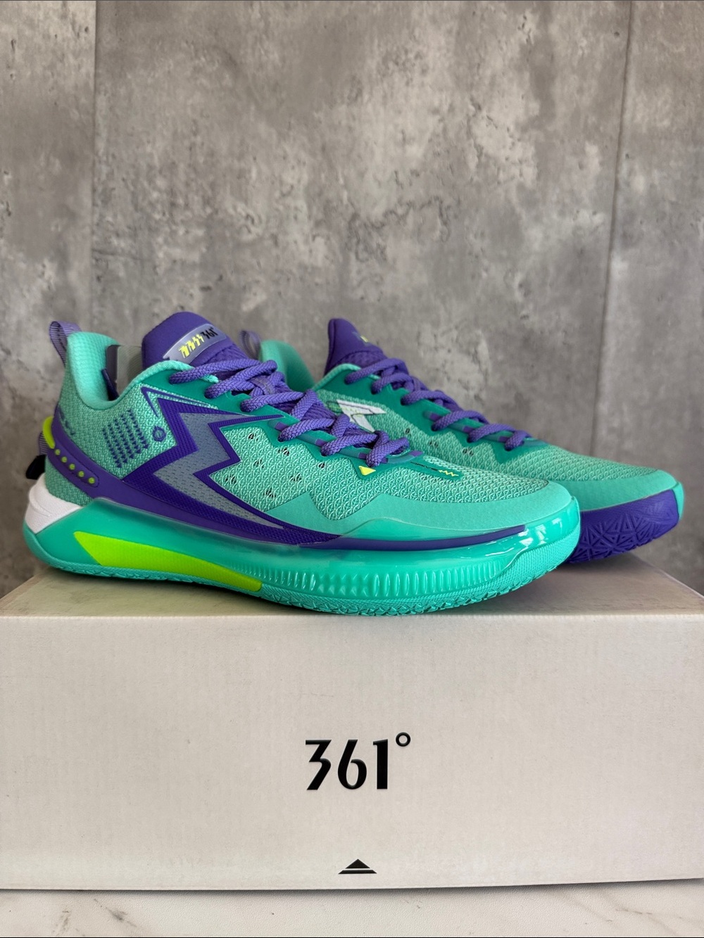 NEW 361 Degrees BIG3 5.0 basketball shoes in green and purple sz 8 men’s